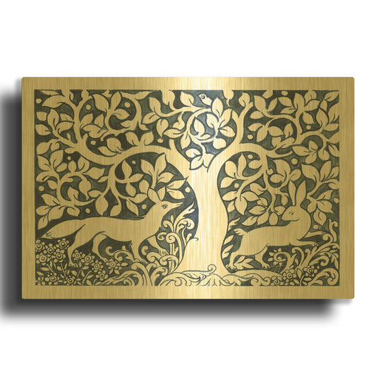 'Forest Life III' By Miranda Thomas Gold Metal Wall Art