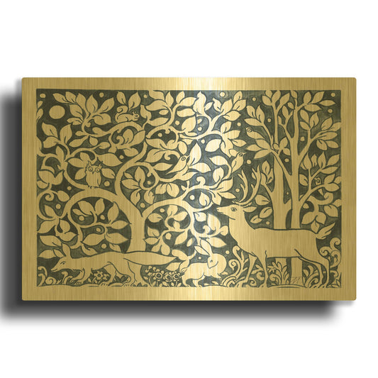 'Forest Life IV' By Miranda Thomas Gold Metal Wall Art