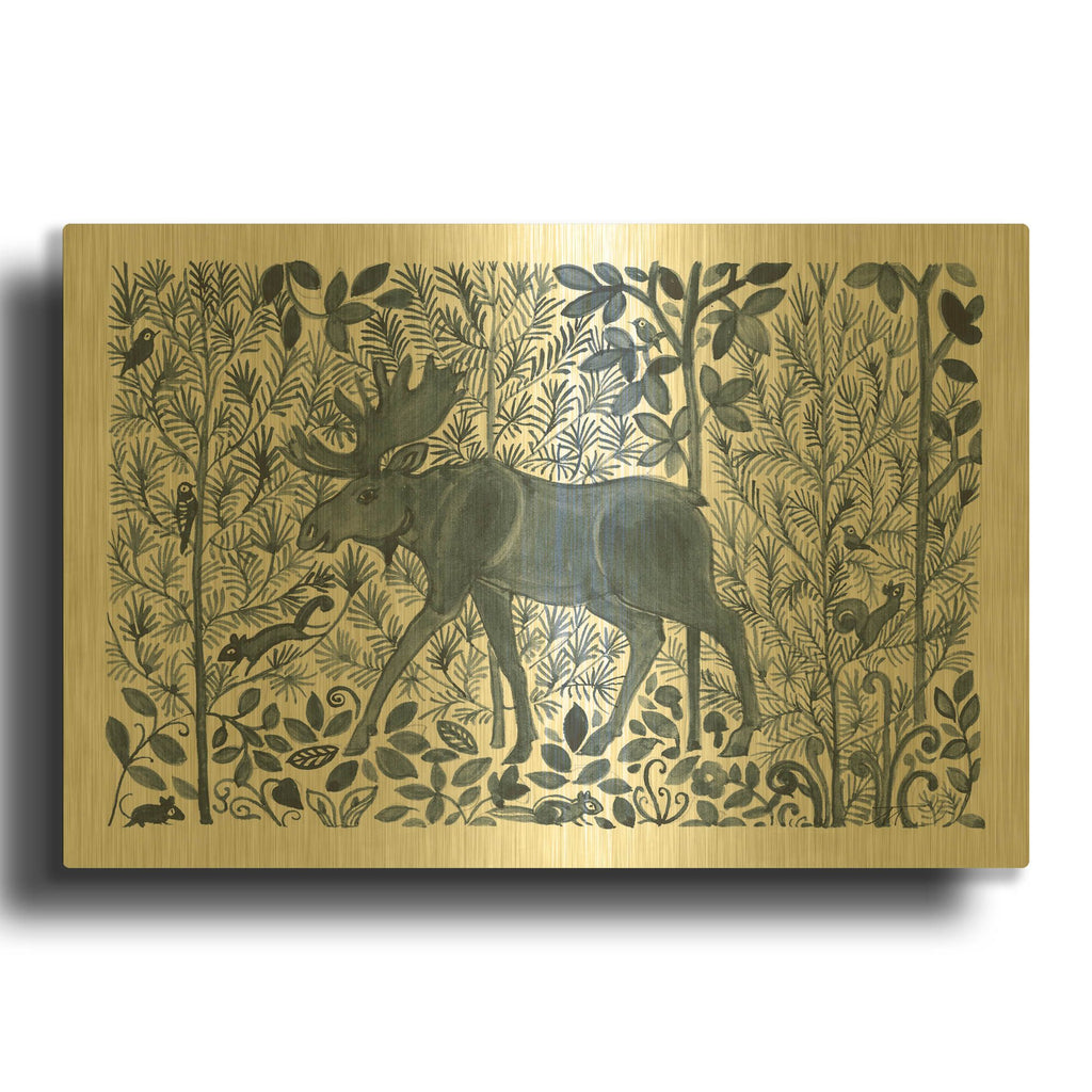 'Forest Life VI' By Miranda Thomas Gold Metal Wall Art