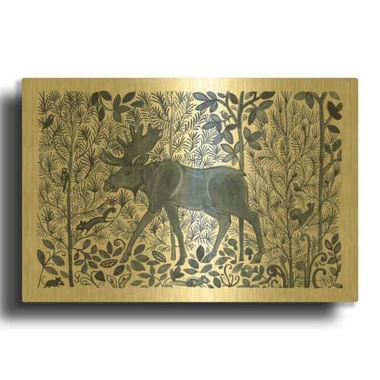 'Forest Life VI' By Miranda Thomas Gold Metal Wall Art