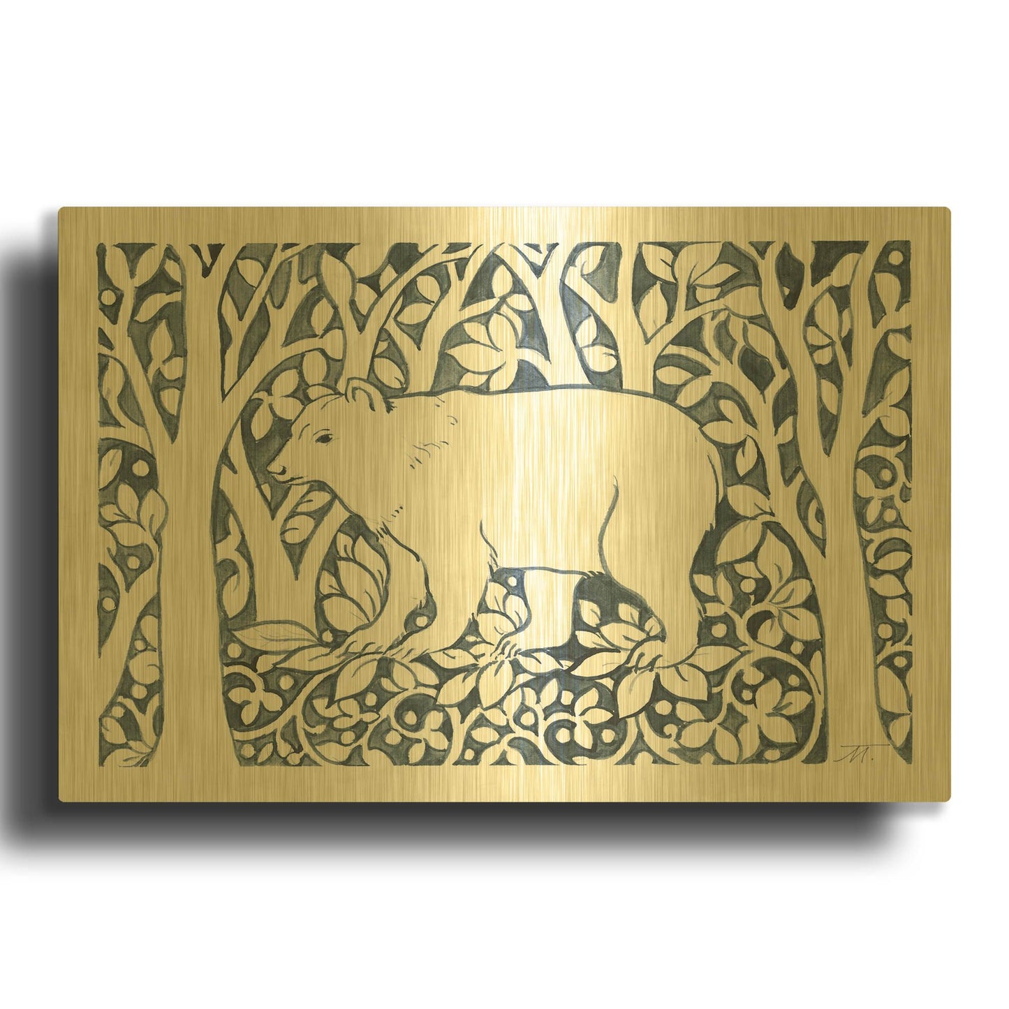 'Forest Life VII' By Miranda Thomas Gold Metal Wall Art