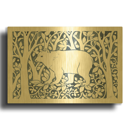 'Forest Life VII' By Miranda Thomas Gold Metal Wall Art