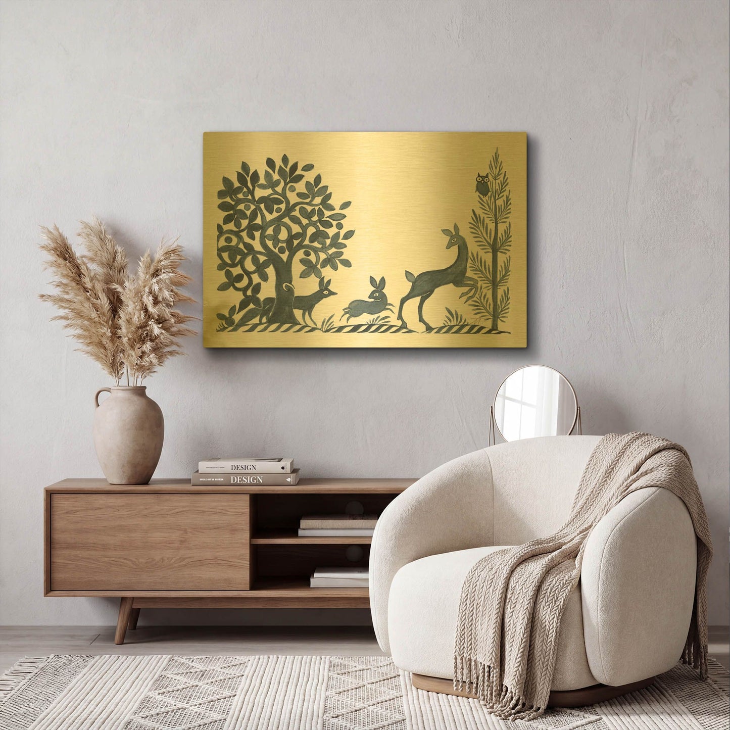 'Forest Life VIII' By Miranda Thomas Gold Metal Wall Art