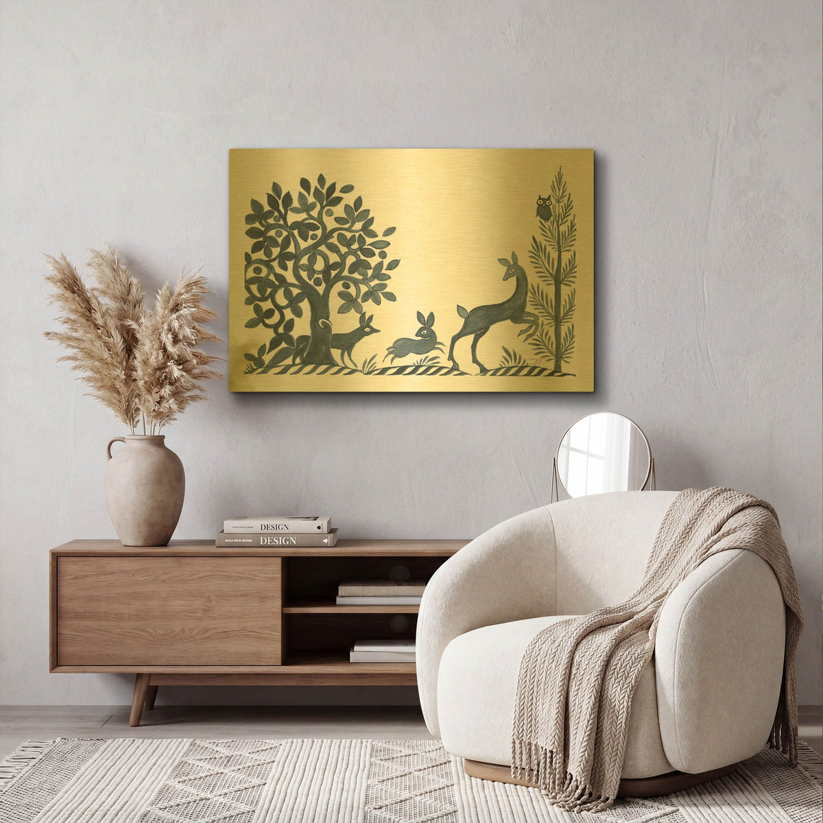'Forest Life VIII' By Miranda Thomas Gold Metal Wall Art