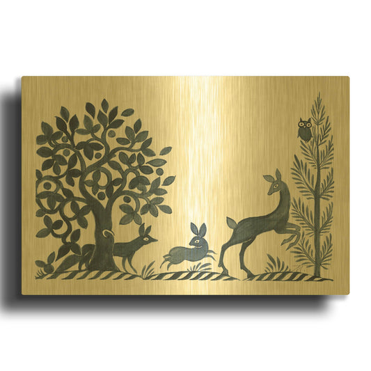 'Forest Life VIII' By Miranda Thomas Gold Metal Wall Art