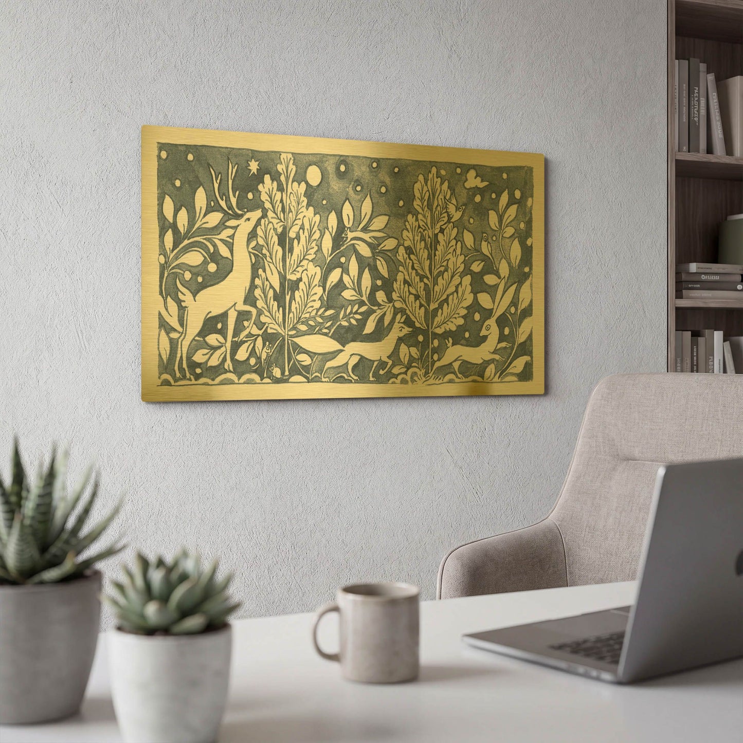 'Forest Life IX' By Miranda Thomas Gold Metal Wall Art