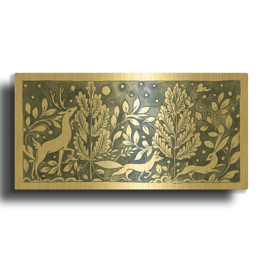 'Forest Life IX' By Miranda Thomas Gold Metal Wall Art