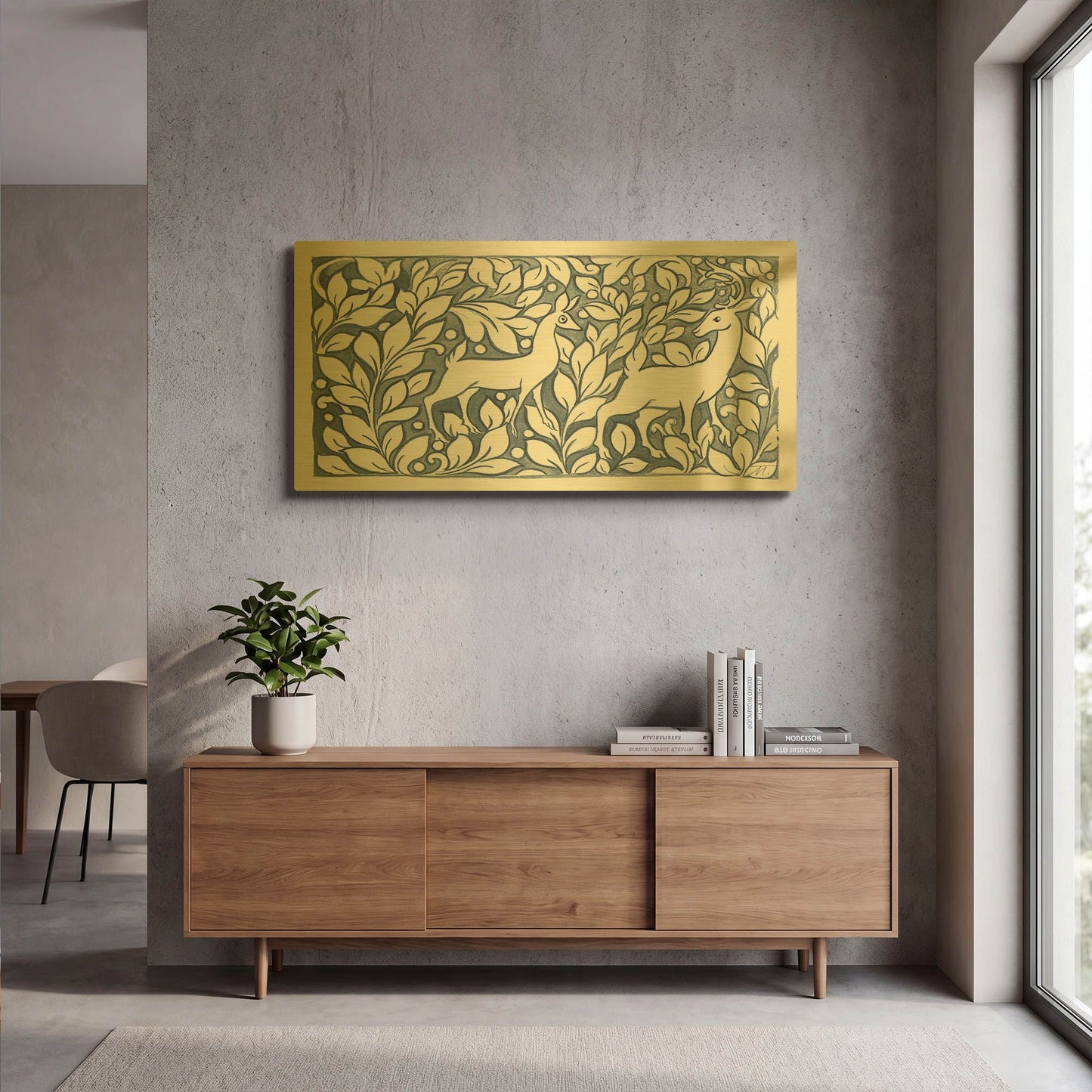 'Forest Life X' By Miranda Thomas Gold Metal Wall Art