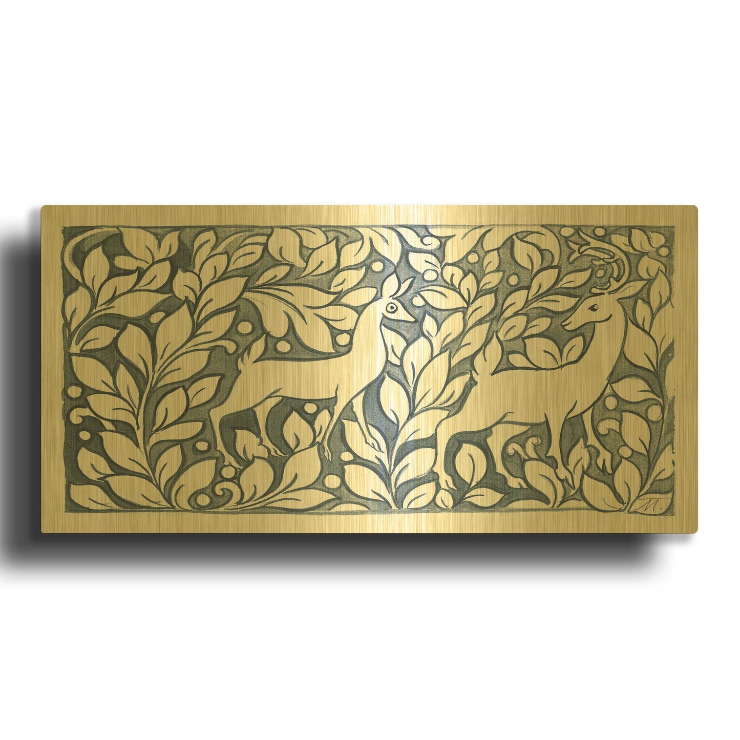 'Forest Life X' By Miranda Thomas Gold Metal Wall Art
