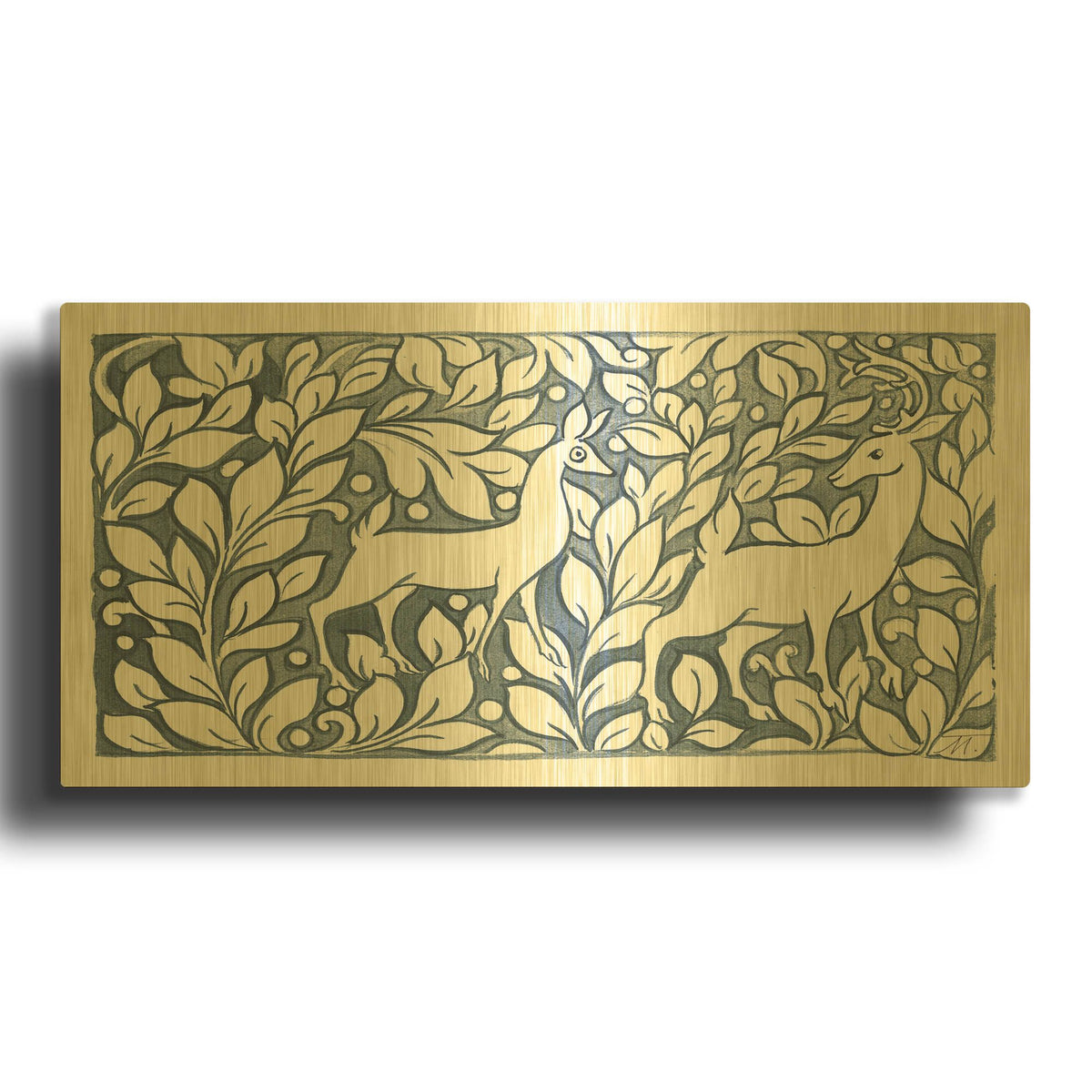 'Forest Life X' By Miranda Thomas Gold Metal Wall Art