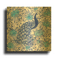 'Peacock Garden III' By Miranda Thomas Gold Metal Wall Art