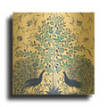 'Peacock Garden VIII' By Miranda Thomas Gold Metal Wall Art