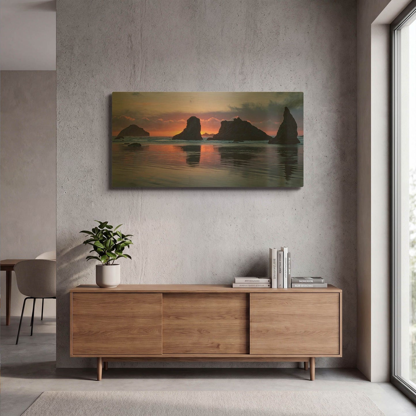 'Bandon Beach Tsunami' By Jesse Estes Gold Metal Wall Art