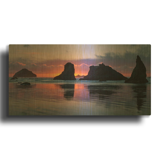 'Bandon Beach Tsunami' By Jesse Estes Gold Metal Wall Art