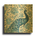 'Peacock Garden IV v2' By Miranda Thomas Gold Metal Wall Art