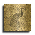 'Peacock Garden III BW' By Miranda Thomas Gold Metal Wall Art