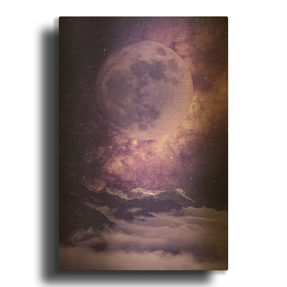 'Sublime Moonlight' By NASA Space Photos Gold Metal Wall Art