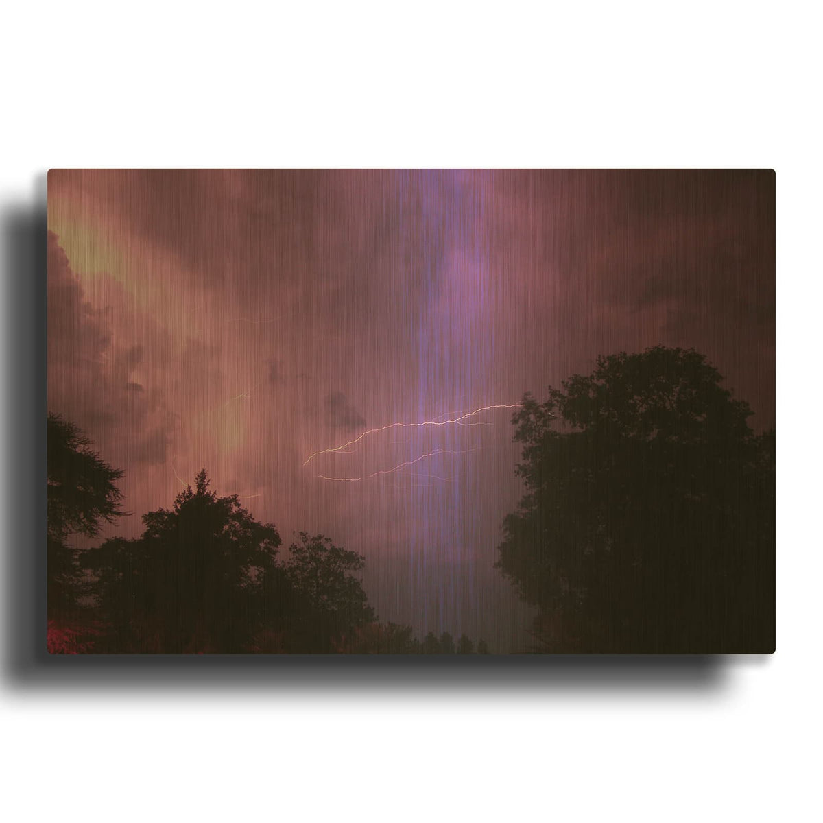 'Purpureus Lightning' By NASA Space Photos Gold Metal Wall Art