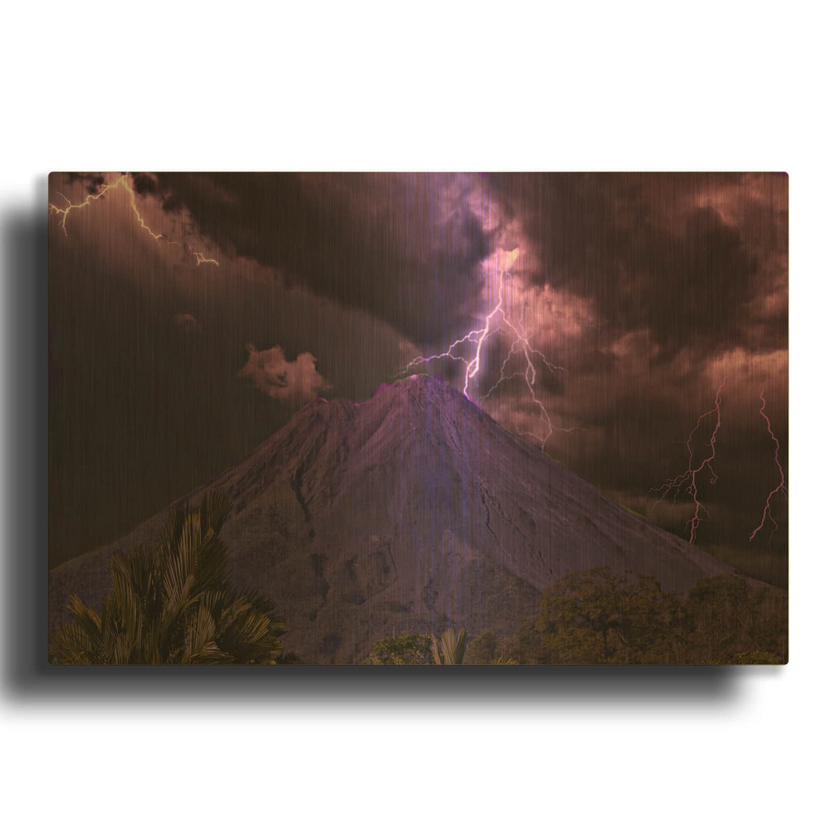 'Lilac Volcano' By NASA Space Photos Gold Metal Wall Art