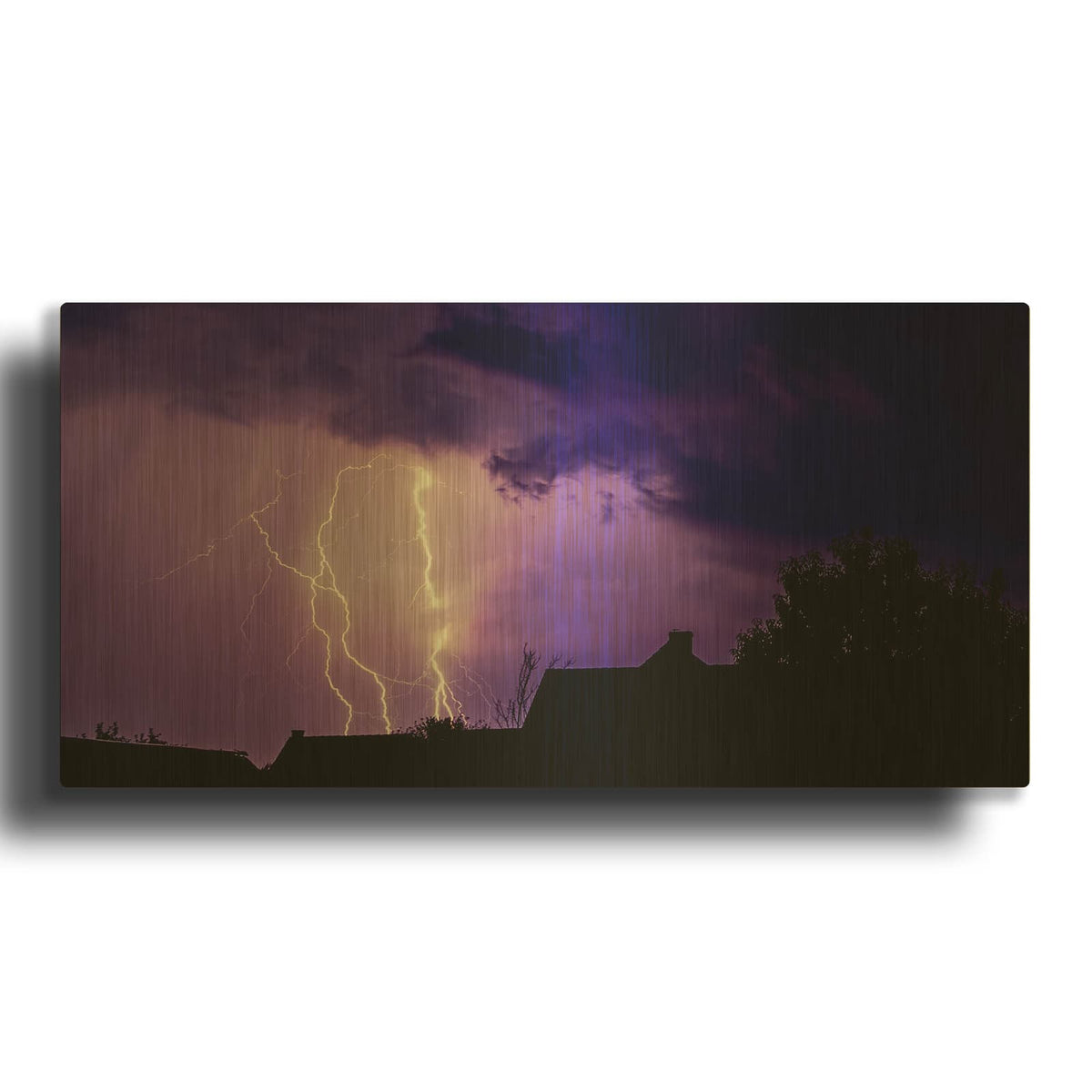 'Amethyst Lightning' By NASA Space Photos Gold Metal Wall Art