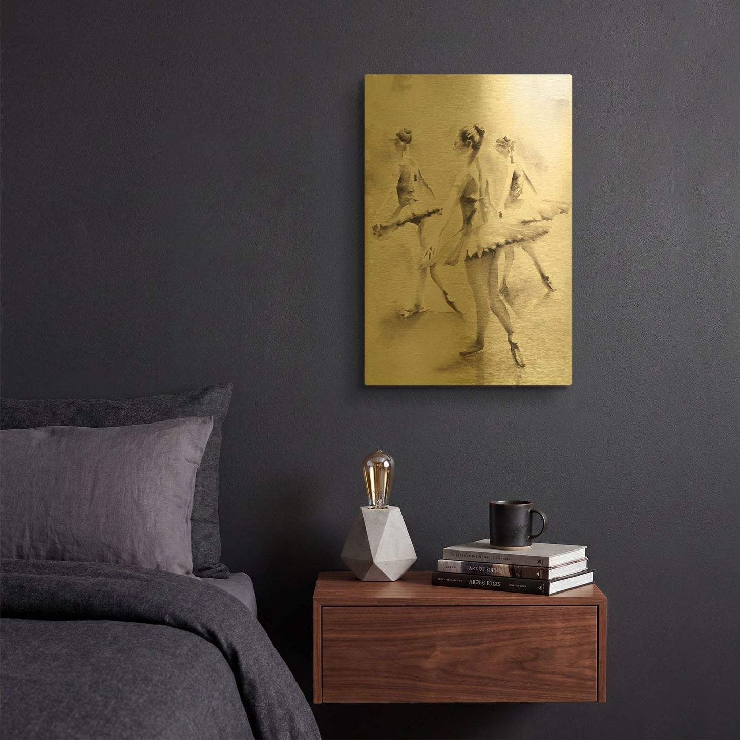 'Three Ballerinas' By Aimee Del Valle Gold Metal Wall Art
