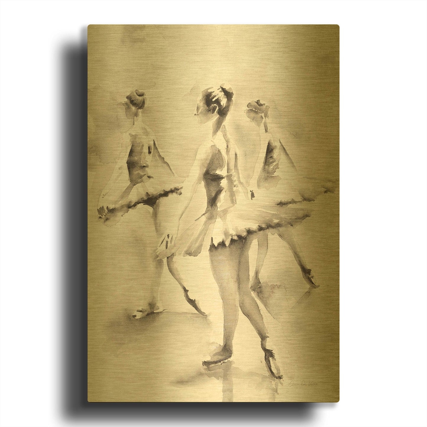 'Three Ballerinas' By Aimee Del Valle Gold Metal Wall Art