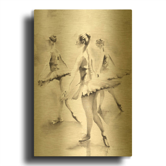 'Three Ballerinas' By Aimee Del Valle Gold Metal Wall Art