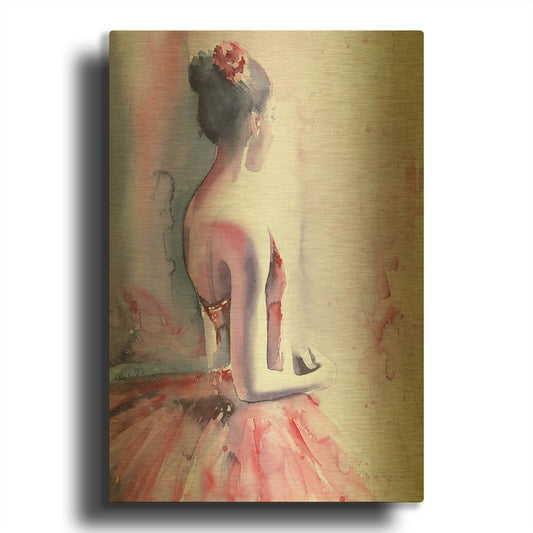 'Backstage Nerves' By Aimee Del Valle Gold Metal Wall Art