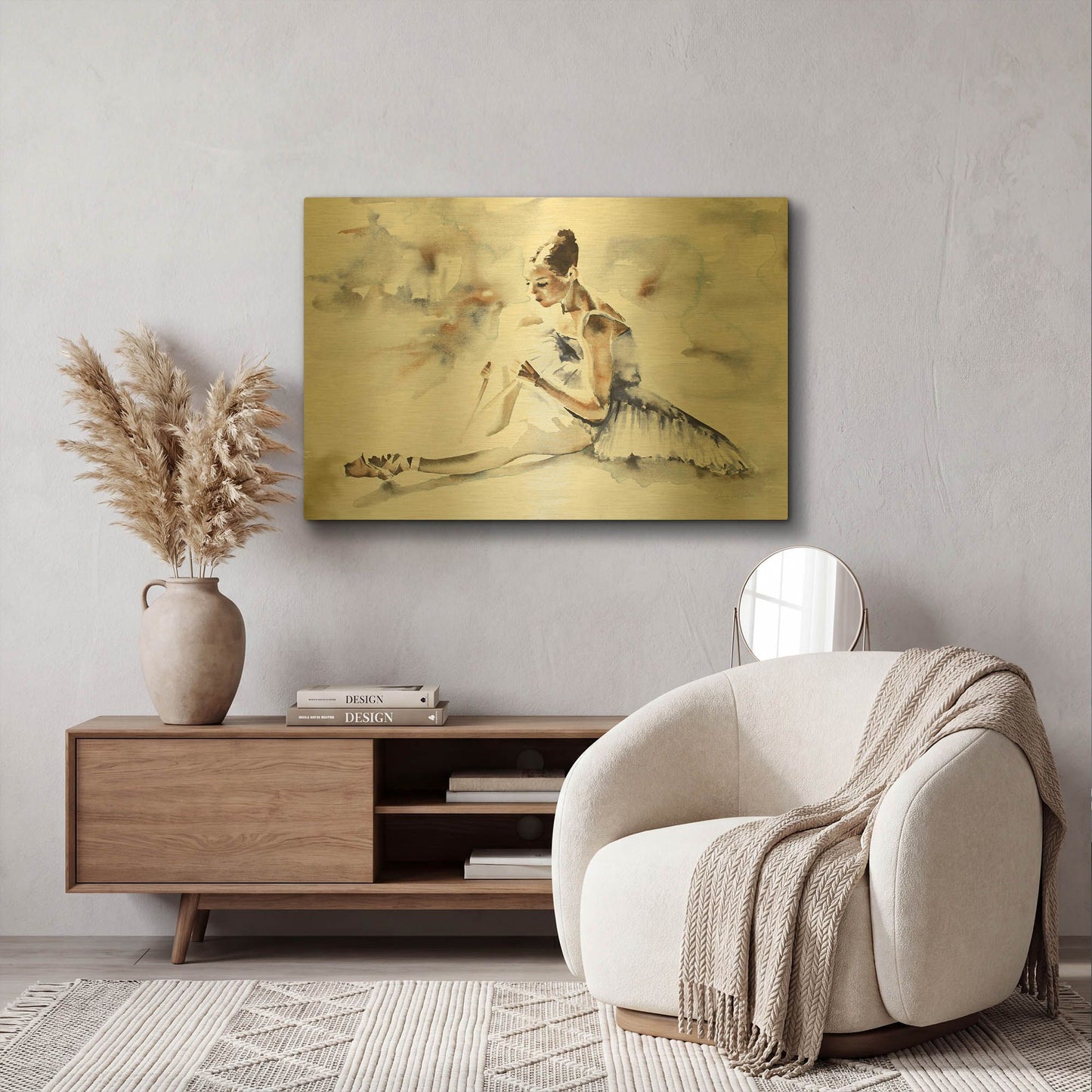 'Dress Rehearsal' By Aimee Del Valle Gold Metal Wall Art