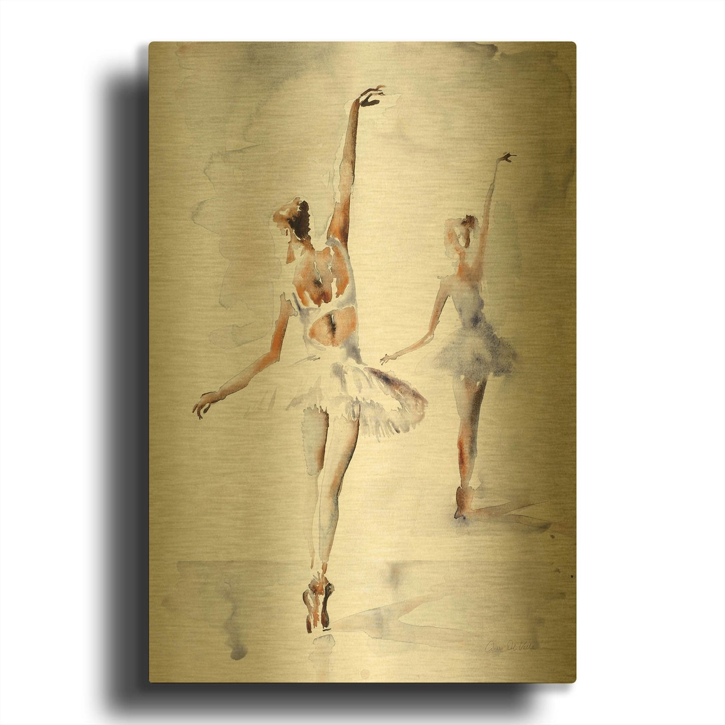 'Ballerina In Blue' By Aimee Del Valle Gold Metal Wall Art