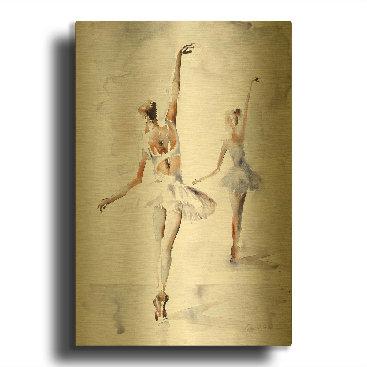 'Ballerina In Blue' By Aimee Del Valle Gold Metal Wall Art