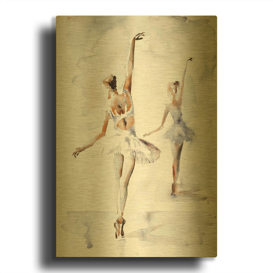 'Ballerina In Blue' By Aimee Del Valle Gold Metal Wall Art