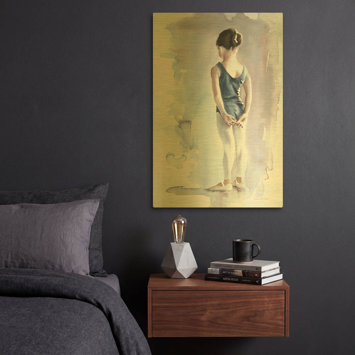 'First Day At Ballet' By Aimee Del Valle Gold Metal Wall Art