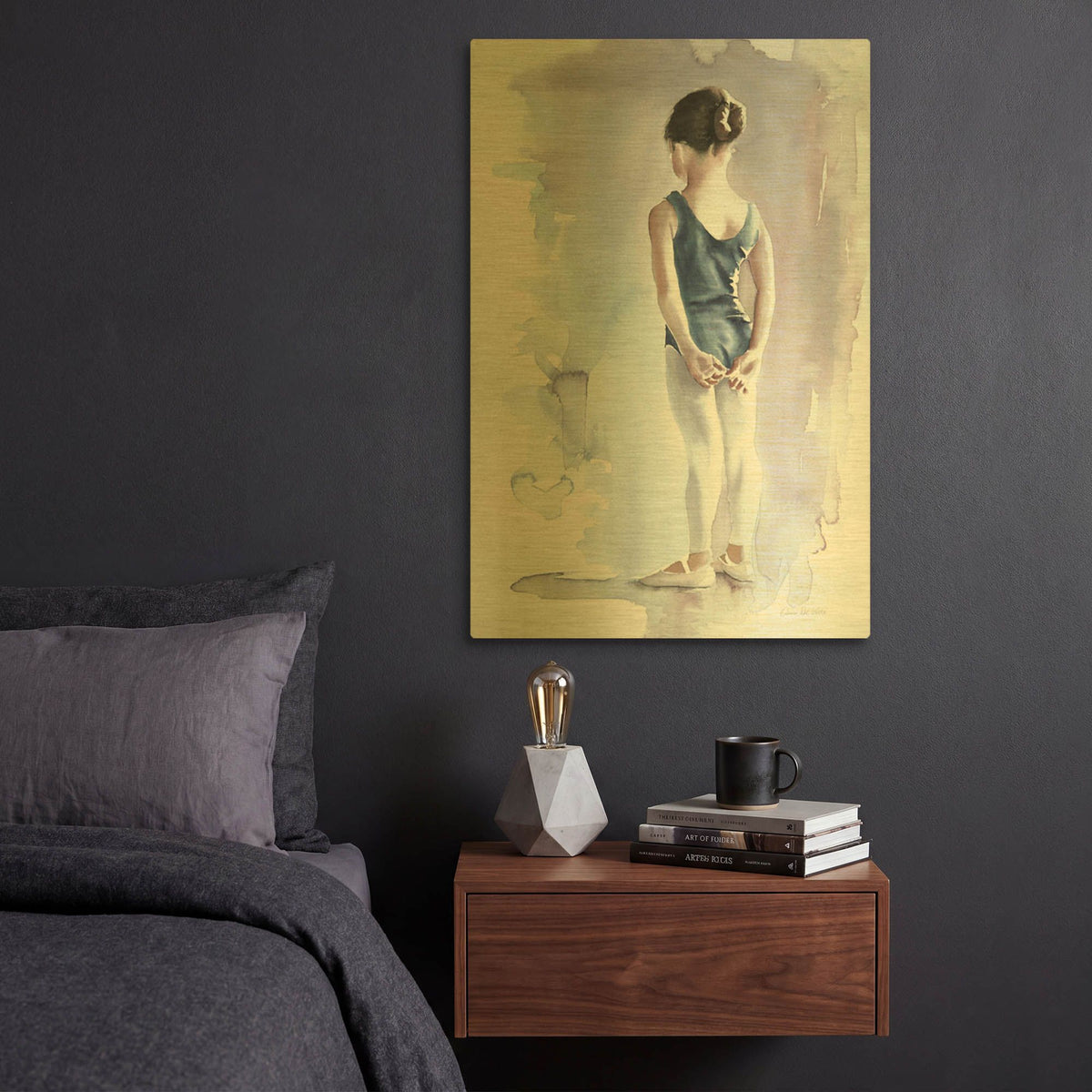 'First Day At Ballet' By Aimee Del Valle Gold Metal Wall Art
