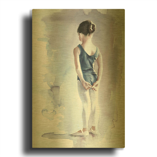 'First Day At Ballet' By Aimee Del Valle Gold Metal Wall Art