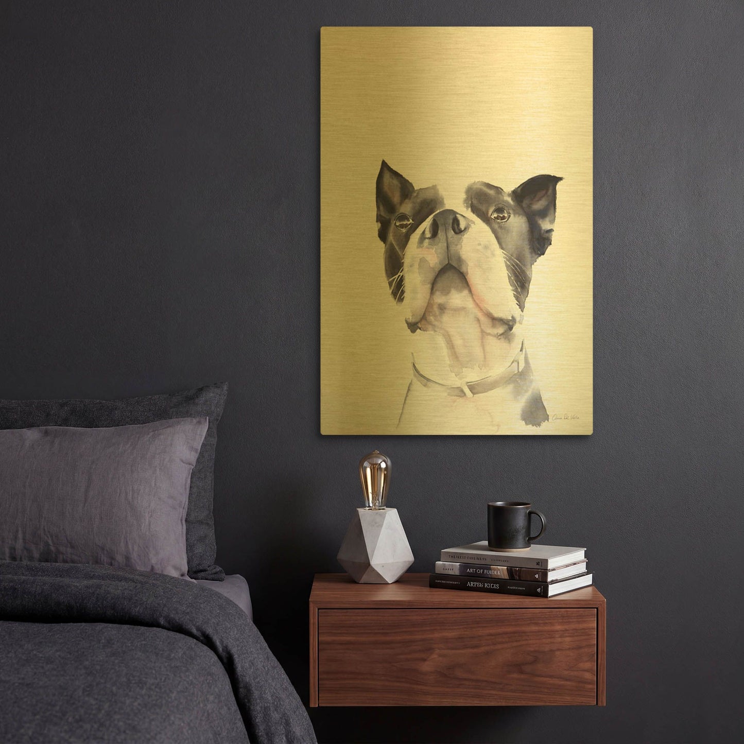 'Bird Watching' By Aimee Del Valle Gold Metal Wall Art