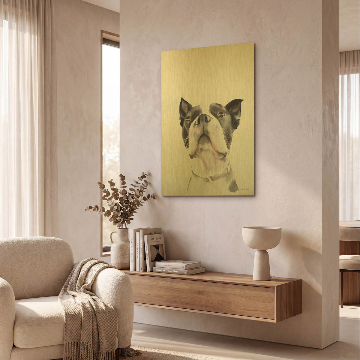 'Bird Watching' By Aimee Del Valle Gold Metal Wall Art