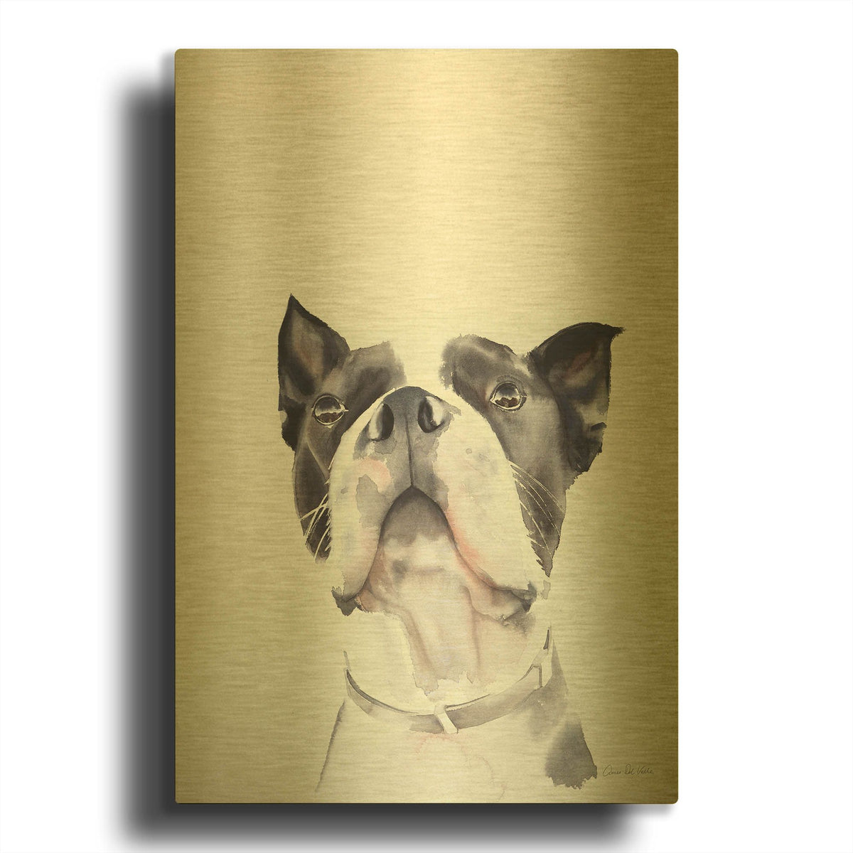 'Bird Watching' By Aimee Del Valle Gold Metal Wall Art
