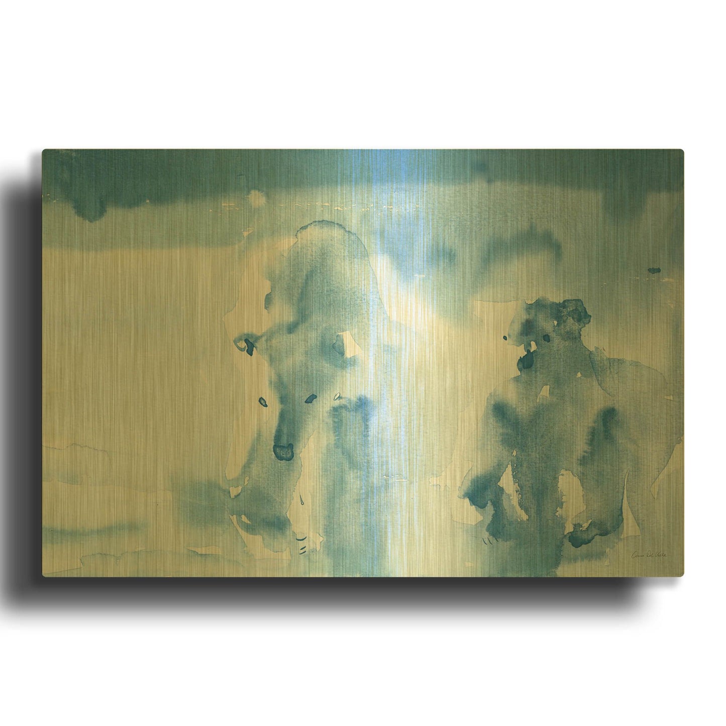 'Ice Bears' By Aimee Del Valle Gold Metal Wall Art