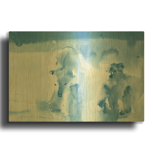 'Ice Bears' By Aimee Del Valle Gold Metal Wall Art