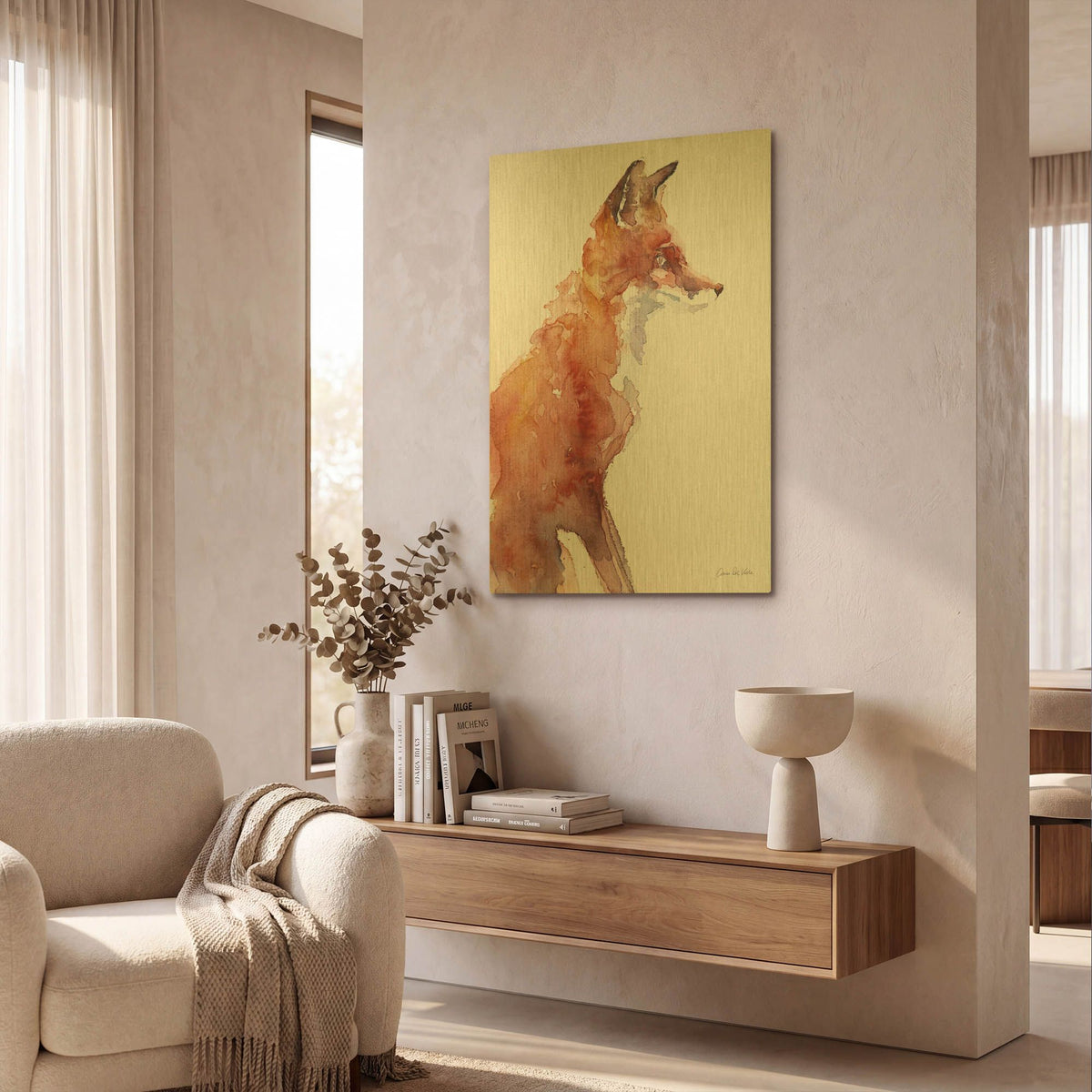 'Sly As A Fox' By Alan Majchrowicz Gold Metal Wall Art
