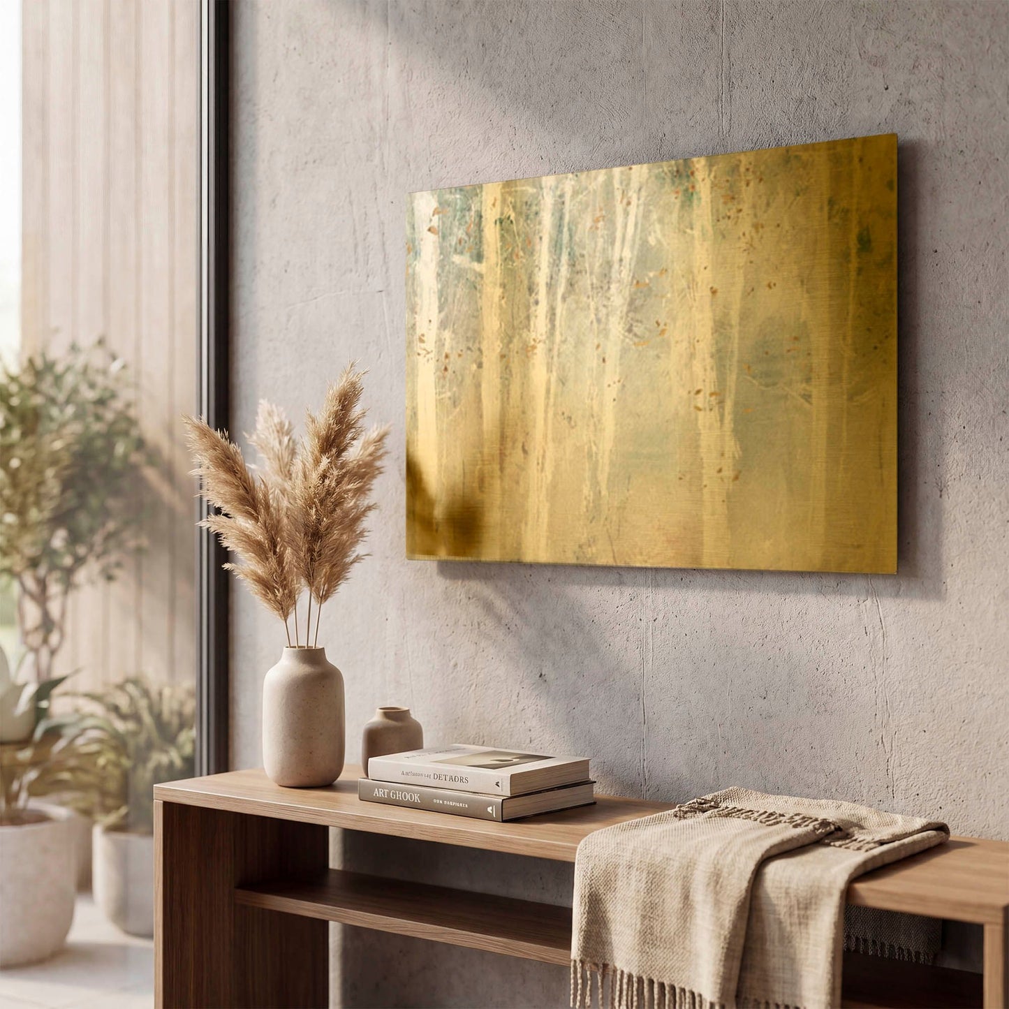 'Wood Land Walk I' By Lisa Audit Gold Metal Wall Art