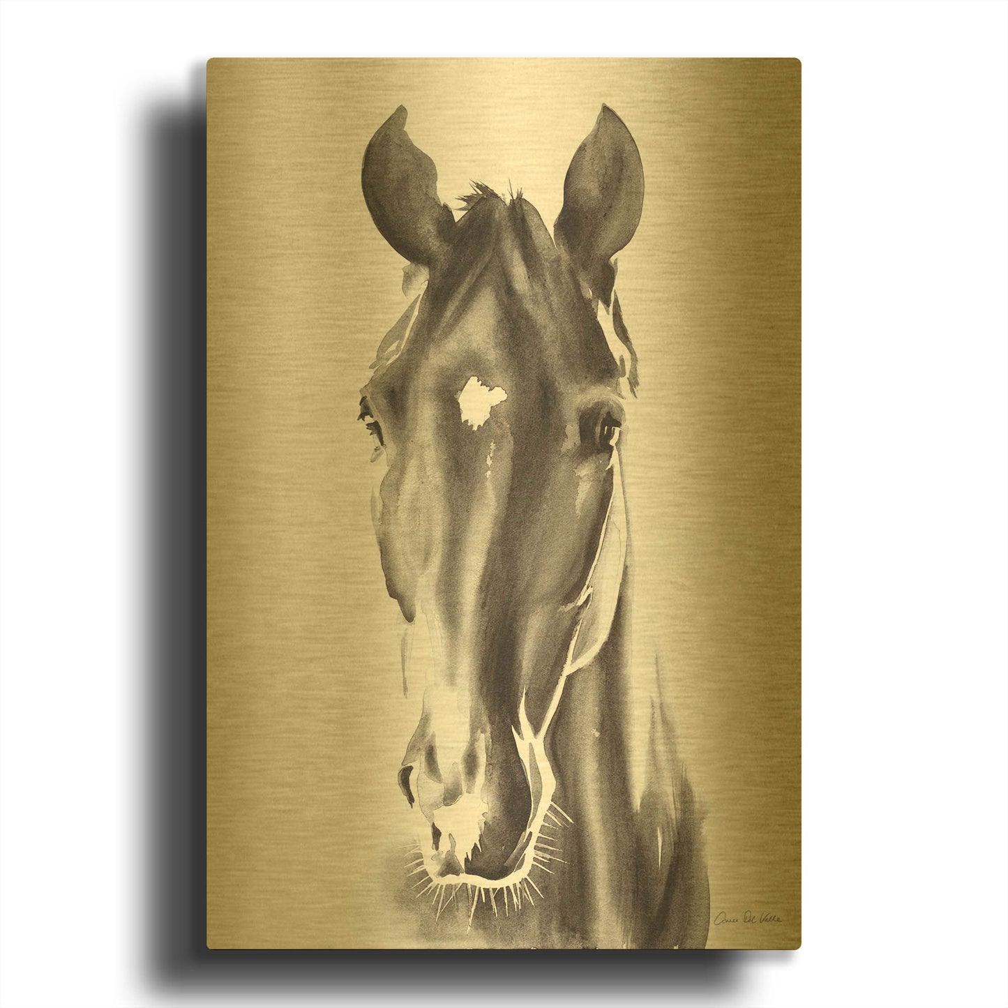 'Le Cheval Noir' By Alan Majchrowicz Gold Metal Wall Art