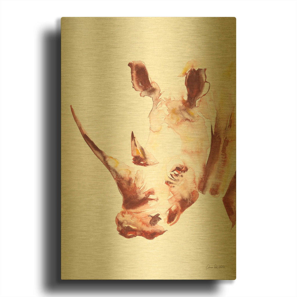 'Rhino' By Alan Majchrowicz Gold Metal Wall Art