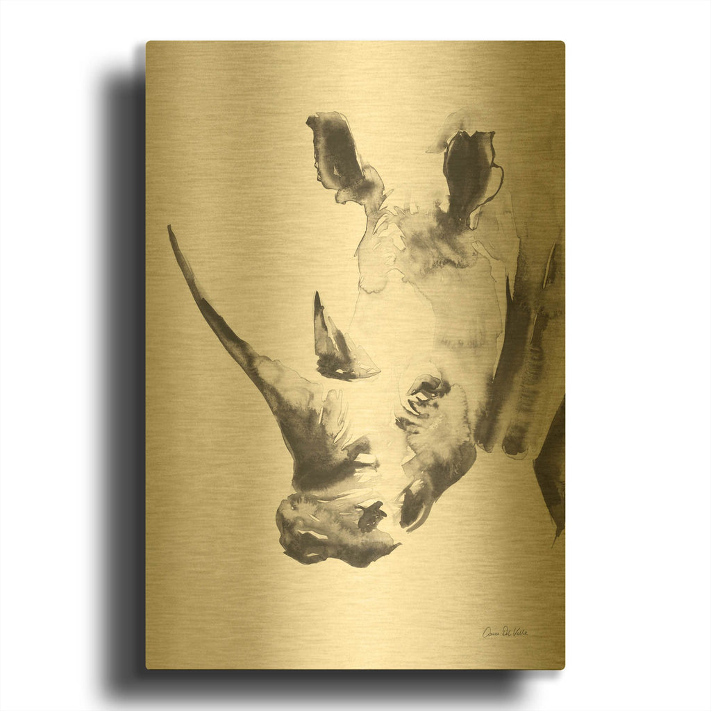 'Rhino Gray' By Alan Majchrowicz Gold Metal Wall Art
