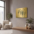 'Lone Elephant Blue Gray' By Alan Majchrowicz Gold Metal Wall Art