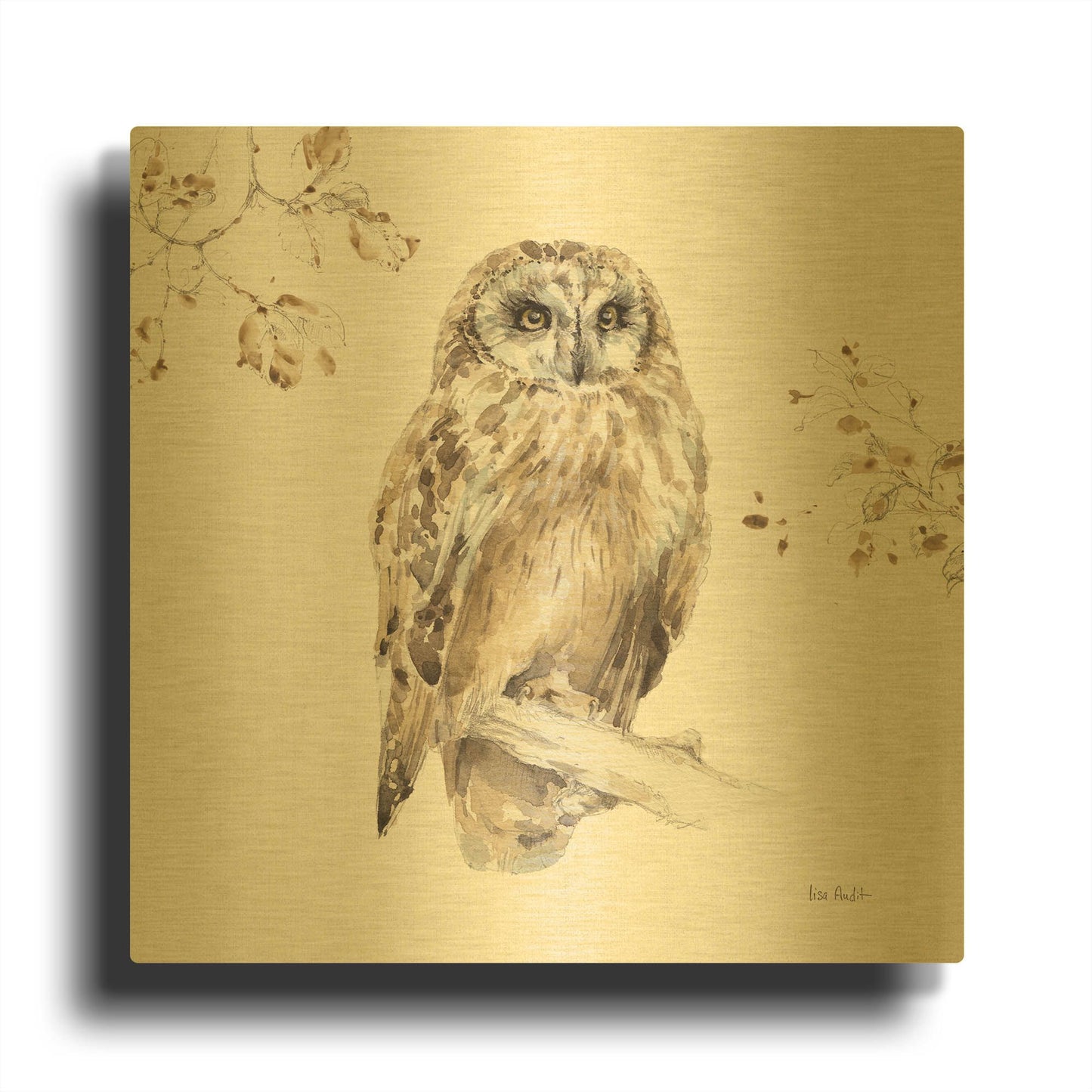 'Wood Land Walk VIII' By Lisa Audit Gold Metal Wall Art
