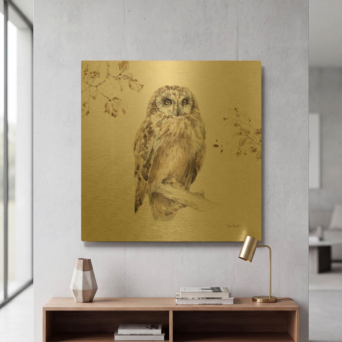 'Wood Land Walk VIII' By Lisa Audit Gold Metal Wall Art