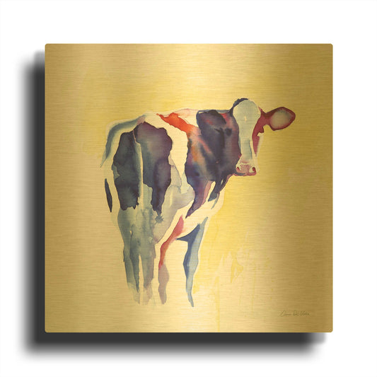 'Holstein I' By Alan Majchrowicz Gold Metal Wall Art