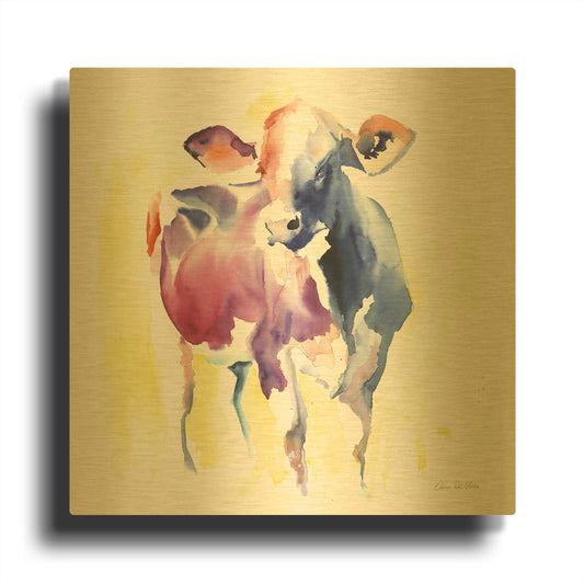 'Holstein III' By Alan Majchrowicz Gold Metal Wall Art